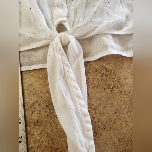 Bella Dahl Tie Hem Speckled Sleeveless Linen Top Size L NWT - Picture 8 of 15